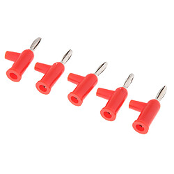 Avis 5pieces 4mm Wire Audio Cable Cable Banana Plug connecteurs rouge