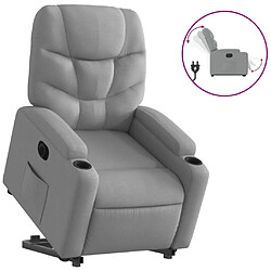 vidaXL Fauteuil inclinable électrique gris clair tissu