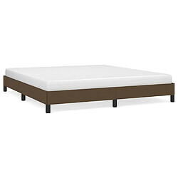 vidaXL Cadre de lit sans matelas marron foncé 180x200 cm tissu