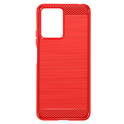 Avizar Coque pour Xiaomi Redmi Note 12 4G et 5G Renforcée Souple Carbone Brossé Rouge