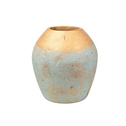 Vase Romimex Bleu Doré Terre cuite 25 x 40 x 25 cm