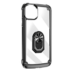 Avizar Coque pour Apple iPhone 15 Plus Bague Support Antichoc Noir et Transparente