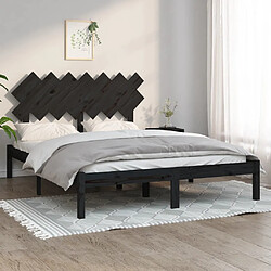 vidaXL Cadre de lit sans matelas noir 140x200 cm bois massif 