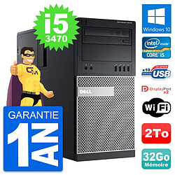 PC Tour Dell OptiPlex 9010 Intel i5-3470 RAM 32Go Disque Dur 2To Windows 10 Wifi - Occasion