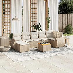 vidaXL Salon de jardin avec coussins 8 pcs beige résine tressée