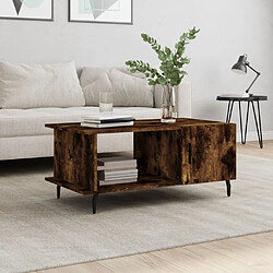 Maison Chic Table basse,Table Console Table d'appoint, Table pour salon chêne fumé 90x50x40 cm bois d'ingénierie -MN69876