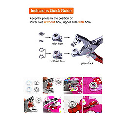 Avis 50 ensembles bricolage 9,5mm griffes anneau pression boutons-pression boutons-pression popper avec pince 2