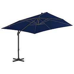 ComfortXL Parasol Déporté Avec Mât En Aluminium 3x3 M Bleu Azur