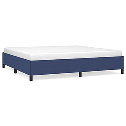 vidaXL Cadre de lit sans matelas bleu 200x200 cm tissu