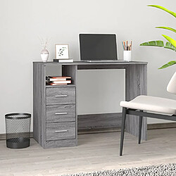 vidaXL Bureau avec tiroirs Sonoma gris 102x50x76 cm Bois d'ingénierie