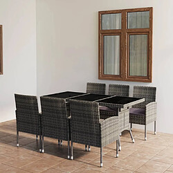 Maison Chic Jeu à dîner de jardin 7 pcs,Mobilier de salle à manger d'extérieur,Meuble à dîner Résine tressée Anthracite et gris -GKD317653