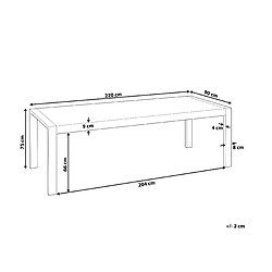 Avis Beliani Table de salle à manger en acier inox et plateau blanc 220 x90 cm ARCTIC I