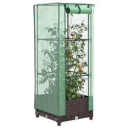 vidaXL Jardinière surélevée avec housse aspect rotin 40x40x123 cm