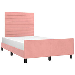 Avis Maison Chic Lit adulte - Cadre Structure de lit avec tête de lit Contemporain Rose 120x200 cm Velours -MN85662