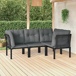 Maison Chic Salon de jardin 4 pcs - Table et chaises d'extérieur - Mobilier/Meubles de jardin Moderne noir et gris résine tressée -MN54056