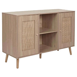 Mendler Sideboard HWC-M42, Armoire Commode Highboard, compartiments de rangement, Kubu rotin bois mélaminé, aspect chêne pas cher