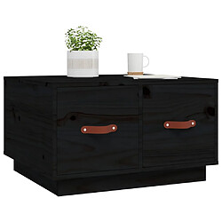 Avis vidaXL Table basse Noir 60x53x35 cm Bois massif de pin