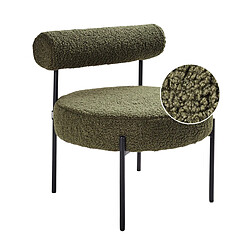 Beliani Fauteuil ALPHA Bouclé Vert