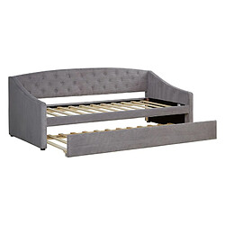 Homestyle4U Canapé lit Côtelé gris 2 Places 90x200 pas cher