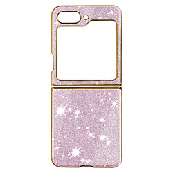 Avizar Coque pailletée pour Samsung Galaxy Z Flip 5 Rigide série Glitter Case Rose