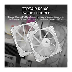 Pack de 2 ventilateurs PWM 140mm - CORSAIR - RS140 - Blanc