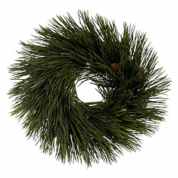 BigBuy Christmas Couronne de Noël Vert PVC 27 x 27 cm