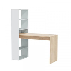 Acheter Dansmamaison Bureau d'angles + 5 niches Blanc/Chêne - POLUX