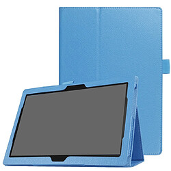 Etui en PU peau de litchis stand universel folio bleu pour votre Lenovo Tab 4 10 Plus