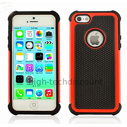 Htdmobiles Housse etui coque anti choc rigide pour Apple iPhone 5C + film ecran - ROUGE