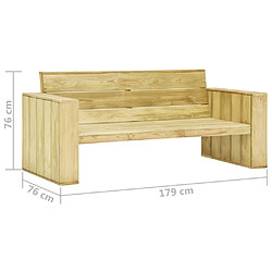 vidaXL Salon de jardin 3 pcs Bois de pin imprégné pas cher