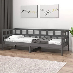 Avis vidaXL Lit de jour sans matelas gris bois de pin massif 90x190 cm