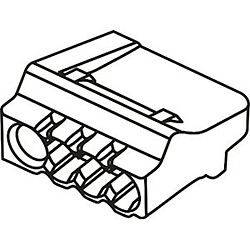 borne de connexion - automatique - 4 entrées - transparente - jaune - bizline 103404