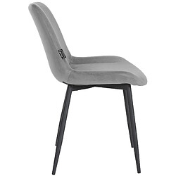 Avis Decoshop26 Chaise de salle à manger design moderne assise en velours gris et pieds en métal noir 10_0002156