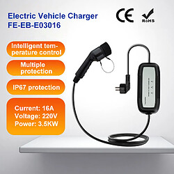 Chargeur Voiture Électronique 3.5KW Type 2 avec Indicateur Lumineux FERRASTAR-Noir avec Sac Cadeau