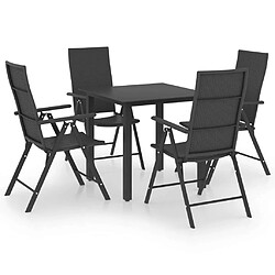 Salle à manger de jardin 5 pcs,Table et chaise à dîner Noir -MN50121