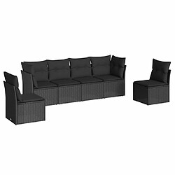 Maison Chic Salon de jardin 6 pcs avec coussins | Ensemble de Table et chaises | Mobilier d'Extérieur noir résine tressée -GKD38049