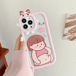 GUPBOO Étui pour iPhone12Pro Etui de téléphone en silicone pour grosse fille dessin animé mignon femme transparente