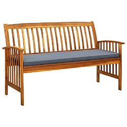 Maison Chic Banc de jardin | Banquette de jardin | Chaise Relax avec coussin 147 cm Bois d'acacia massif -MN25769