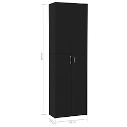 vidaXL Armoire de bureau Noir 60x32x190 cm Bois d'ingénierie pas cher