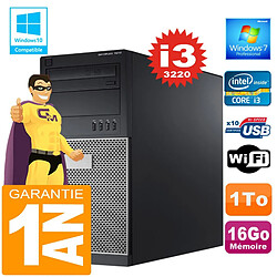 PC Tour DELL 7010 Core I3-3220 Ram 16Go Disque 1 To Graveur DVD Wifi W7 - Occasion