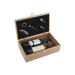 Aubry Gaspard Coffret pour 2 bouteilles de vin avec accessoires.