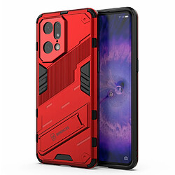 Coque en TPU anti-chocs avec béquille, rouge pour votre Oppo Find X5 Pro