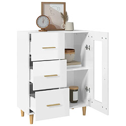 Acheter vidaXL Buffet Blanc brillant 69,5x34x90 cm Bois d'ingénierie