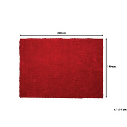 Beliani Tapis épais 140 x 200 cm rouge DEMRE