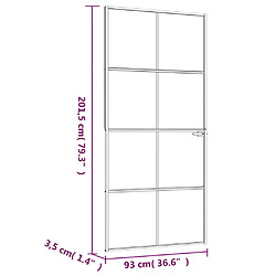 vidaXL Porte d'intérieur Blanc 93x201,5 cm Trempé verre aluminium fin pas cher