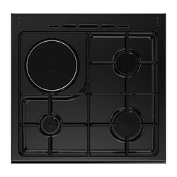 Cuisiniere mixte CONTINENTAL EDISON CECM60FCB - 3 feux gaz + 1 électrique - L59,8 x P61 xH83 cm - Noir pas cher