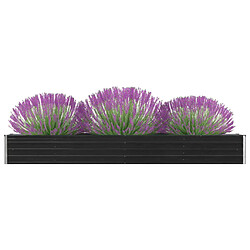 Maison Chic Jardinière,Lit surélevé de jardin - Bac à fleurs - pot de fleur Acier galvanisé 320x40x45 cm Anthracite -GKD50407