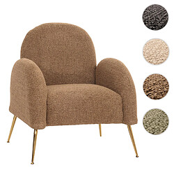 Mendler Fauteuil Lounge HWC-N69, Fauteuil Cocktail, Retro Nosagfederung Tissu/Textile Chenille certifié MVG ~ coffee