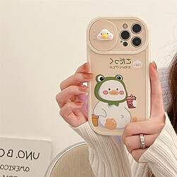 GUPBOO Étui pour iPhone12 Silicone mignon de cas de téléphone portable de dessin animé de canard de thé de lait