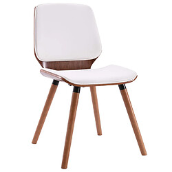 Decoshop26 Lot de 2 chaises de salle à manger cuisine design contemporain synthétique blanc CDS020199